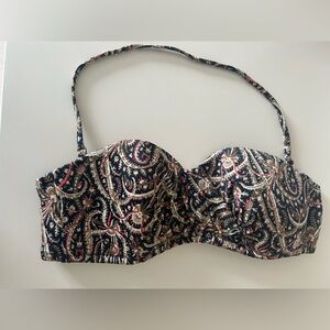 J. Crew swim paisley bandeau bikini top small